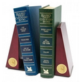 Rosewood Finish Wood Bookends - Gold